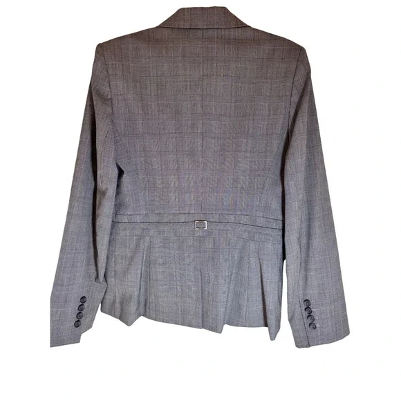 LOFT Glen‎ Plaid One-Button Blazer Gray Workwear Jacket Size 8 - Picture 5 of 7